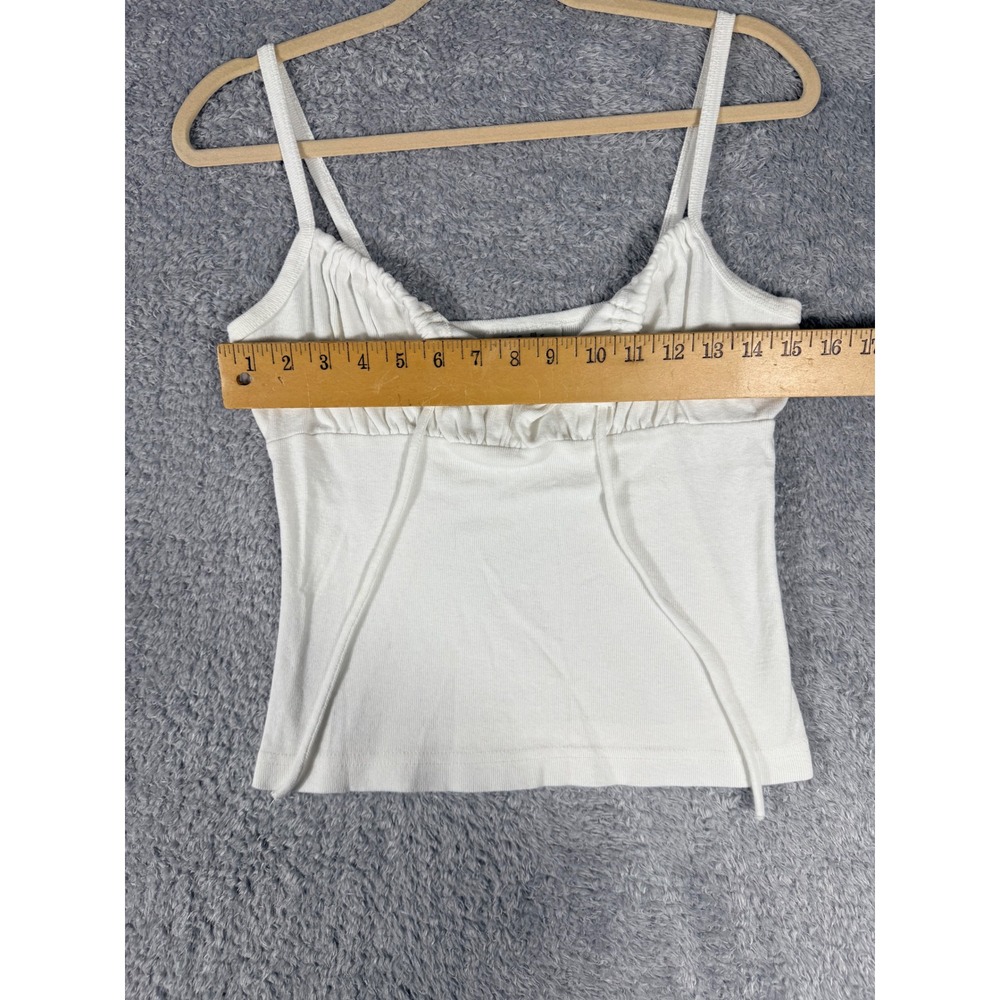 M-Fasis Camisole Women Size S White Good Milkmaid Tie Front Y2K Coquette Top - Picture 3 of 6